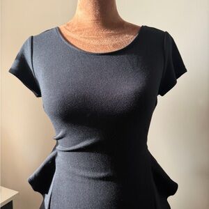 Elegant Black Peplum Dress Zara Trafaluc Collection (Small)